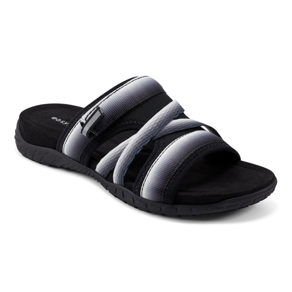 NIB 💕 Easy Spirit Shells Black and Gray Sandals